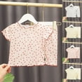 thumbnail image 1 of Asxite Girls 0-10 Years Print Ruffle Short Sleeve Top with Shorts Loungewear 2 Piece Set Black 1-2Years, 1 of 7