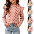 thumbnail image 1 of Asxite Girls Print Tops Crew Neck Long Sleeve Soft Cotton Casual Pullover Fall Winter Tee 1T, 1 of 6