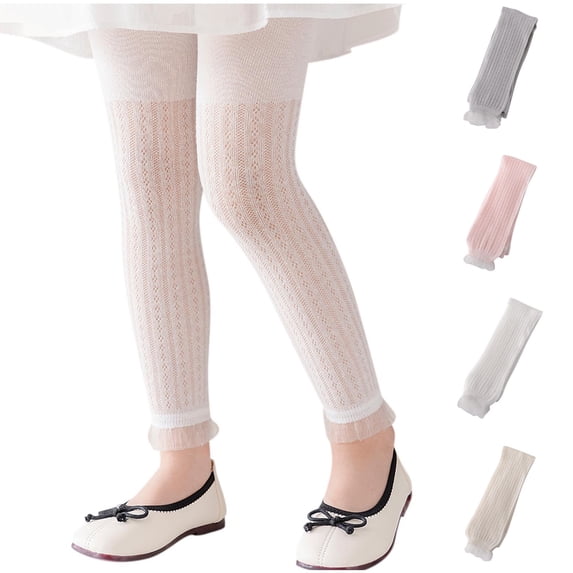 Asxite Toddler Girls Leggings Solid Mesh Ankle Length Elastic Waist Summer Casual Loose Breathable Sweatpants 1-6Y