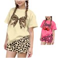 thumbnail image 1 of Asxite Girls Summer Outfits Casual Print Short Sleeve Round Neck Tee Shorts Set 2 Piece 3-15 Y, 1 of 6