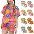 thumbnail image 1 of Asxite Girls Summer Outfits Casual Print Short Sleeve Round Neck Tee Shorts Set 2 Piece 3-15 Y, 1 of 6