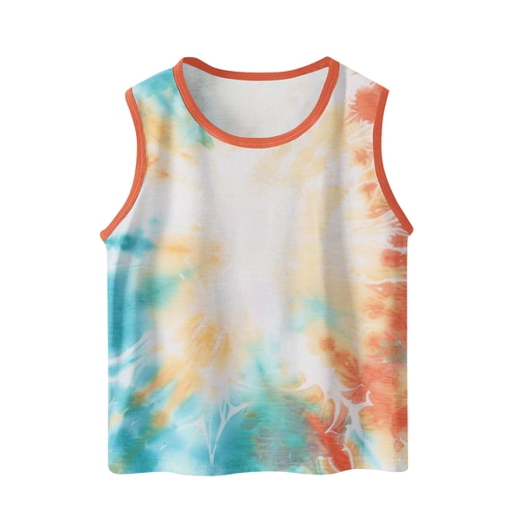 Asxite Girls Tank Tops Solid Sleeveless Crewneck Spaghetti Strap Tank Top Summer Tank Tops for 5-14Y