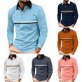 thumbnail image 1 of Asxite Men Plus Size Fall Winter Tops Collared Long Sleeve Solid Breathable Loose Sport Shirts, 1 of 7