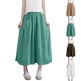 thumbnail image 1 of Asxite Plus Size Shorts for Women High Waisted Casual Solid Wide Leg Pleated Skirted Summer, 1 of 5