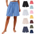 thumbnail image 1 of Asxite Plus Size Womens Pajamas Pants Elastic Waist Solid Pocket Casual Short Sleepwear, 1 of 6