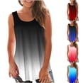 thumbnail image 1 of Asxite Tank Tops for Women Sleeveless Trendy Gradient Print Round Neck Casual Blouse, 1 of 5