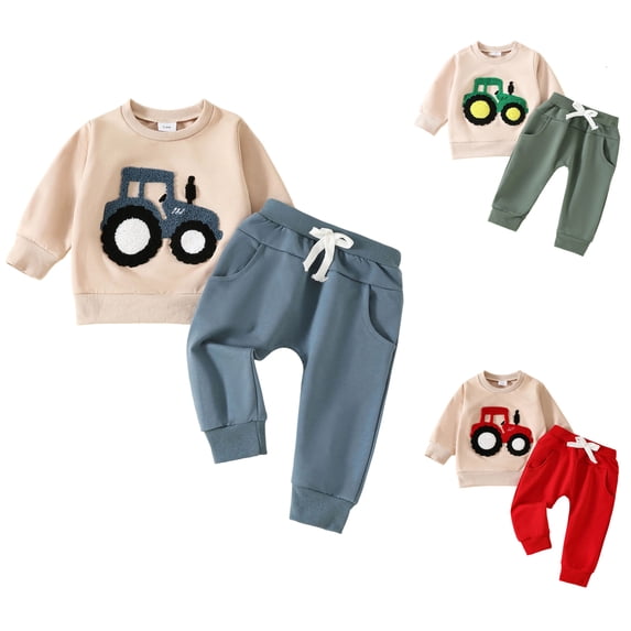 Asxite Toddler Fall Outfits Casual Embroidered Long Sleeve Sweatshirt Pants Set 2 Piece