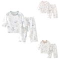 thumbnail image 1 of Asxite Toddler Fall Outfits Print 3/4 Sleeve Top Straight Leg Pants Casual Loose 2 Piece Set 7T, 1 of 7
