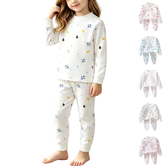 Asxite Toddler Fall Outfits Print Crewneck Top And Jogger Pants Casual Loose Breathable 2 Piece Set 3Y