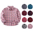 thumbnail image 1 of Asxite Toddler Fashion Casual Loose Plaid Button Down Shirt Jacket Long Sleeve Fall Winter, 1 of 4