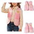 thumbnail image 1 of Asxite Toddler Girls Fashion Casual Loose Solid Western Fringe Denim Sleeveless Jacket Fall, 1 of 7