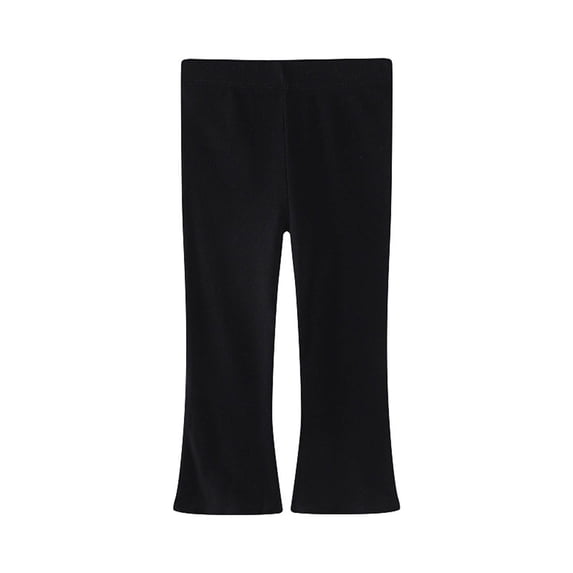 Asxite Toddler Girls Leggings Solid Elastic Waist Flare Stretch Casual Winter Pants 2-8 Y