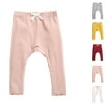 thumbnail image 1 of Asxite Toddler Pants Solid Soft Ribbed Elastic Waist Breathable Warm Cozy Winter Leggings, 1 of 5