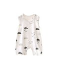 thumbnail image 1 of Asxite Toddler Rompers Short Sleeve Crew Neck Solid Jumpsuits Loose and Breathable Style 0-24M, 1 of 3