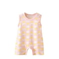 thumbnail image 1 of Asxite Toddler Rompers Short Sleeve Crew Neck Solid Jumpsuits Loose and Breathable Style 0-24M, 1 of 3
