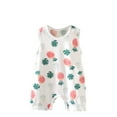 thumbnail image 1 of Asxite Toddler Rompers Short Sleeve Crew Neck Solid Jumpsuits Loose and Breathable Style 0-24M, 1 of 3