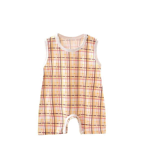Asxite Toddler Rompers Short Sleeve Crew Neck Solid Jumpsuits Loose and Breathable Style 0-24M