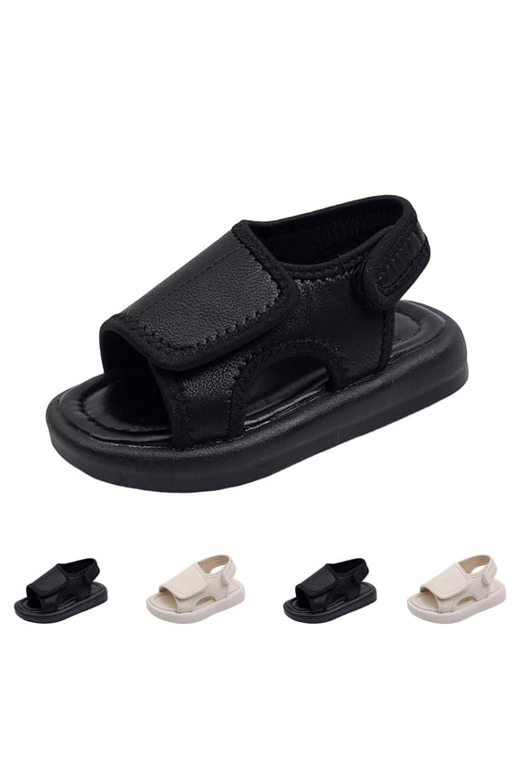 Toddler Sandals Boy Summer Solid Color Open Toe Learning Walk Sand Style for Boys Shoes 1-4 Y