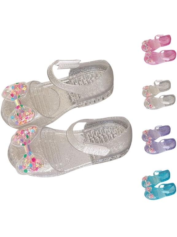 Toddler Sandals Closed Toe Water Play Sand Style Soft Sole Jelly Princess for Girls Shoes 2.5-10 Y