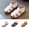 thumbnail image 1 of Asxite Toddler Sandals Summer Fashion Solid Flats Soft Sole Breathable for Girls Shoes 4-12 Y, 1 of 5