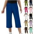 thumbnail image 1 of Asxite Toddler Solid Capris Elastic Waist Casual Summer with Pockets 2-12 Y, 1 of 7
