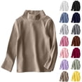 thumbnail image 1 of Asxite Toddler Solid Tops Cotton Brushed Mock Neck Long Sleeve T Shirt Fall Winter Casual School Uniform, 1 of 6