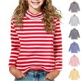 thumbnail image 1 of Asxite Toddler Striped Tops Cotton Long Sleeve Turtleneck T Shirt Fall Casual Sport School Uniform, 1 of 5
