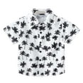 thumbnail image 1 of Asxite Toddler Tops Boys Summer Tops Print Button Down Short Sleeve Shirt for 3-8 Years, 1 of 3