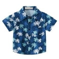 thumbnail image 1 of Asxite Toddler Tops Boys Summer Tops Print Button Down Short Sleeve Shirt for 3-8 Years, 1 of 3