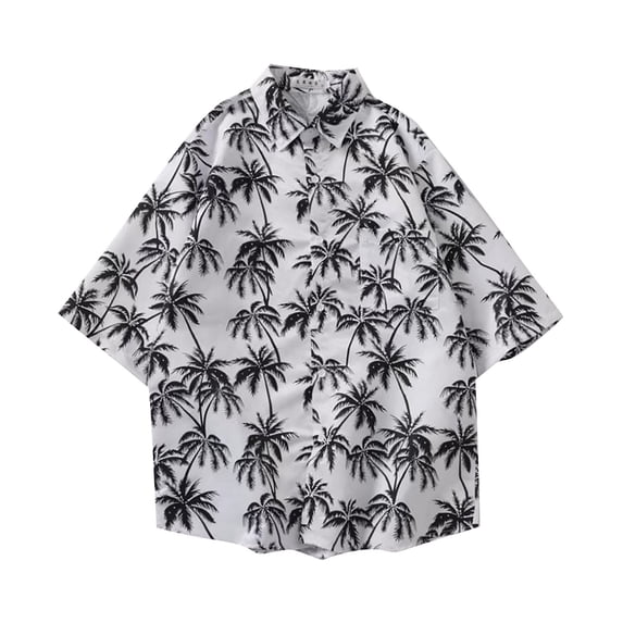Asxite Toddler Tops Kids Summer Tops Floral Print Button Down Short Sleeve Shirt for 5-14 Years