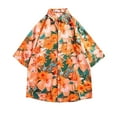 thumbnail image 1 of Asxite Toddler Tops Kids Summer Tops Floral Print Button Down Short Sleeve Shirt for 5-14 Years, 1 of 3