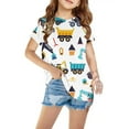 thumbnail image 1 of Asxite Toddler Tops Kids Summer Tops Print Crewneck Short Sleeve T Shirt for 3-12 Years, 1 of 4