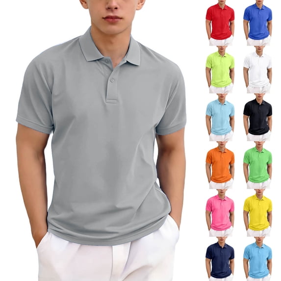 Asxite Toddler Tops Kids Summer Tops Solid Collared Short Sleeve T Shirt for 3-12 Years