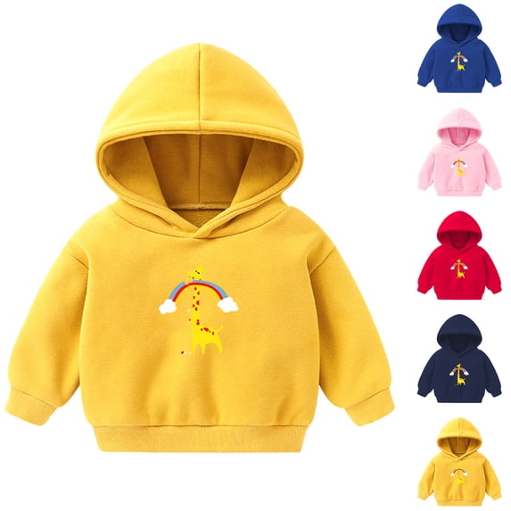 Asxite Toddler Tops Long Sleeve Fleece Colorful Print Hoodie Casual Loose Fall Winter