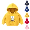 thumbnail image 1 of Asxite Toddler Tops Long Sleeve Fleece Print Hoodie Casual Loose Fall Winter, 1 of 3