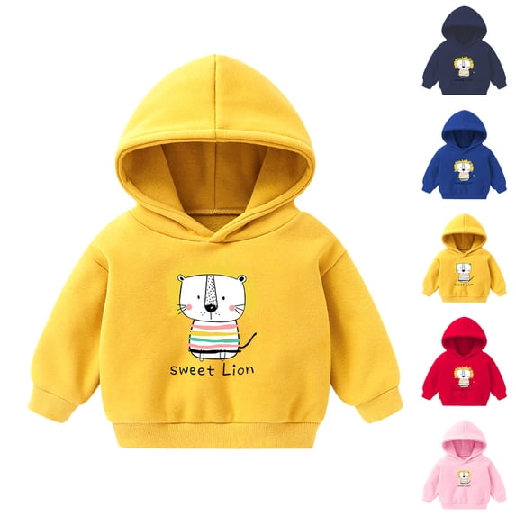 Asxite Toddler Tops Long Sleeve Fleece Print Hoodie Casual Loose Fall Winter