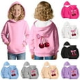 thumbnail image 1 of Asxite Toddler Tops Long Sleeve Hoodie Berry Print Bow with Pockets Fall Winter 3-13 Y, 1 of 6