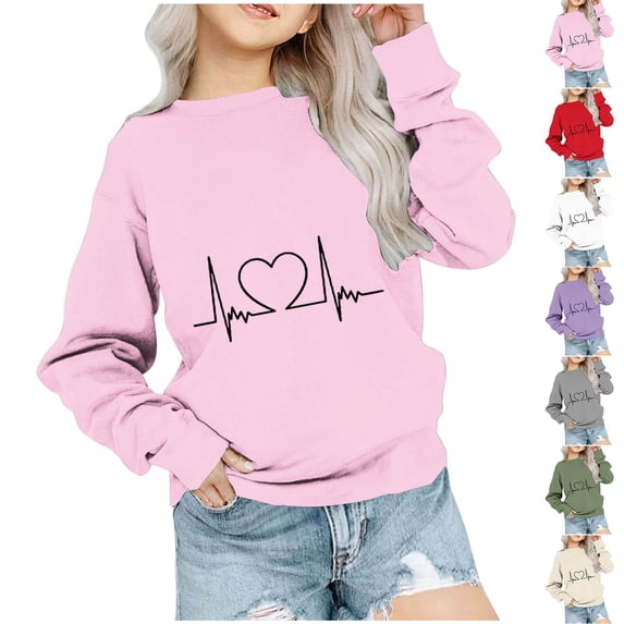 Asxite Toddler Tops Long Sleeve Sweatshirt Casual Loose Print Fall Winter 1-12 Y