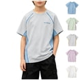 thumbnail image 1 of Asxite Toddler Tshirt Breathable Short Sleeve Raglan Crew Neck Active Summer Tops 5-15Y, 1 of 7