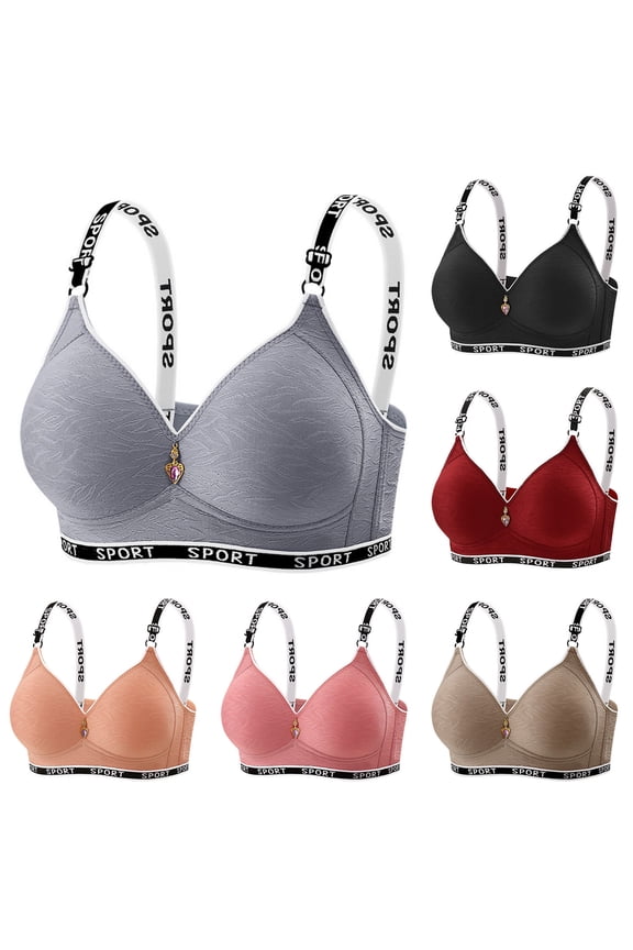 Women BC Cup Plus Size Wireless Back Hook Thin Bra Wine 42/95BC