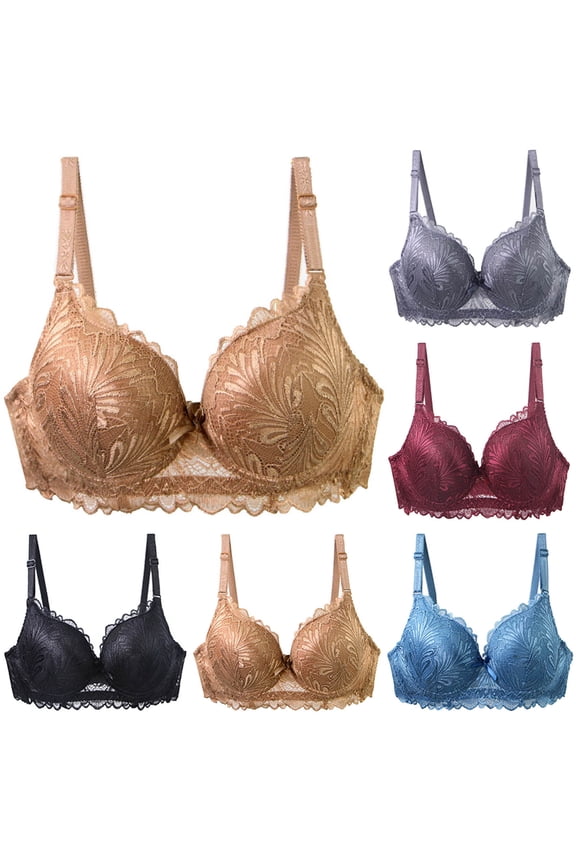 Women BC Cup Solid Underwire Lift Support Everyday Bra Gray 40/90C