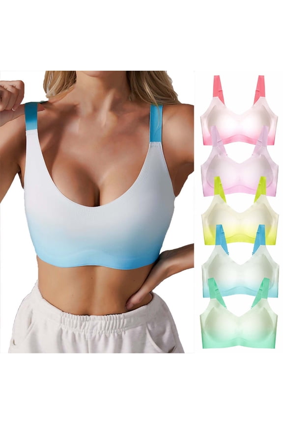 Women Fashion Solid Seamless Lift Support Bra Hot Pink M