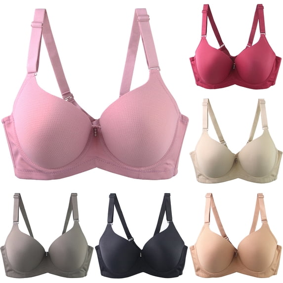 Asxite Women Plus Size CDE Cup Underwire Lift Support Everyday Bra Wine 46/105D