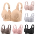 thumbnail image 1 of Asxite Women Plus Size Thin Front Closure Wireless Lift Support Bra Black 44/100, 1 of 3