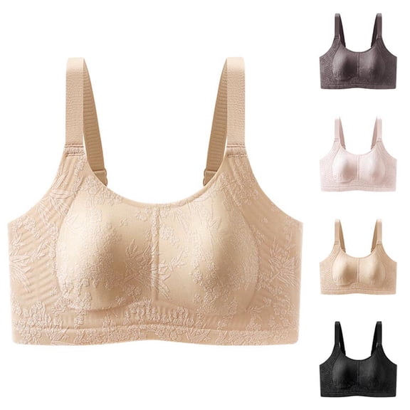 Asxite Women Solid Seamless Wireless with Built In Pad Lift Support Everyday Bra Gray XXXL