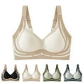 thumbnail image 1 of Asxite Women Solid Soft Support Comfortable Breathable Fixed Cup Bra Blue XXL, 1 of 5