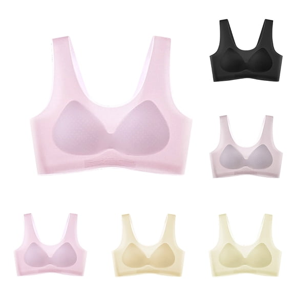 Asxite Women Solid Wide Strap Comfortable Lift Support Breathable Bra Green XXL