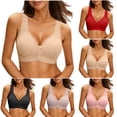 thumbnail image 1 of Asxite Women Solid Wireless Front Closure Backless Seamless Lift Support Bra Beige M, 1 of 5