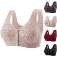 thumbnail image 1 of Asxite Women Solid Wireless Lift Support Front Closure Thin Bralette Plus Size Everyday Bra Pink XXXXL, 1 of 4