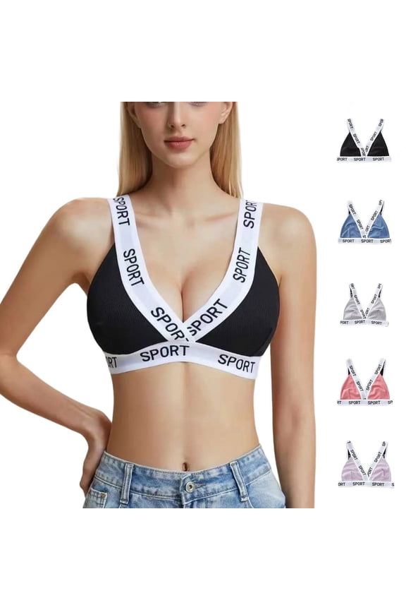 Women Solid Wireless Support Comfortable Everyday Bra Gray XXL